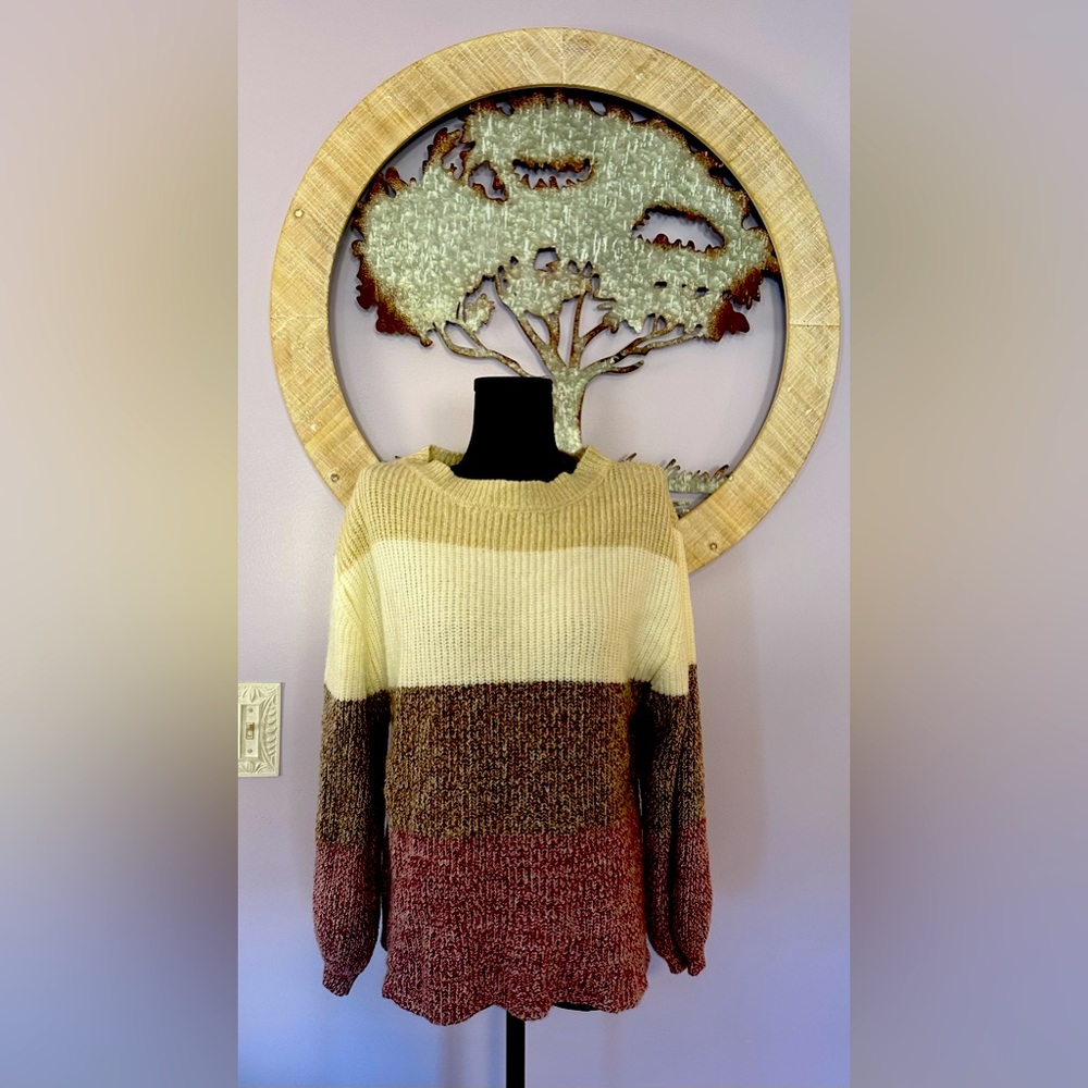 Oversized block color PinkLily cozy sweater Xs for sale!